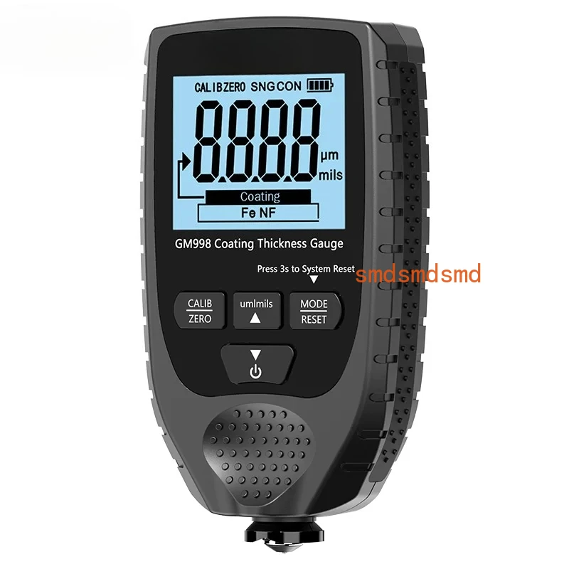 NEW Full Black GM998 Car Paint Coating Thickness Gauge electroplate metal coating thickness tester meter 0-1500um Fe & NFe probe
