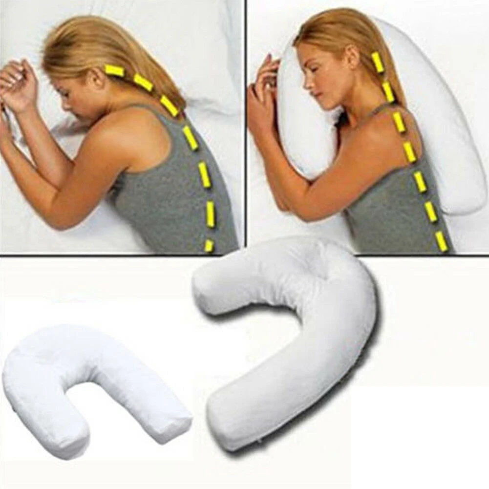 U-Shaped Neck and Back Pillow Cotton Spine Protection Auxiliary Pillow for Side Sleeping