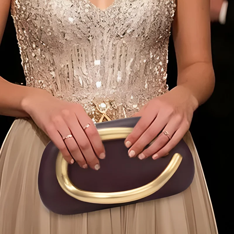 

Gold Closure Box Clutch Bag women evening wedding party cute purse bag handbag 2025 new