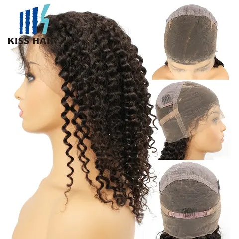 Jerry Culr Full Lace Human Hair Wig Pre-plucked With Baby Hair Remy Brazilian Hair Wigs Curly 26 Inch Hand Knoted Full Lace