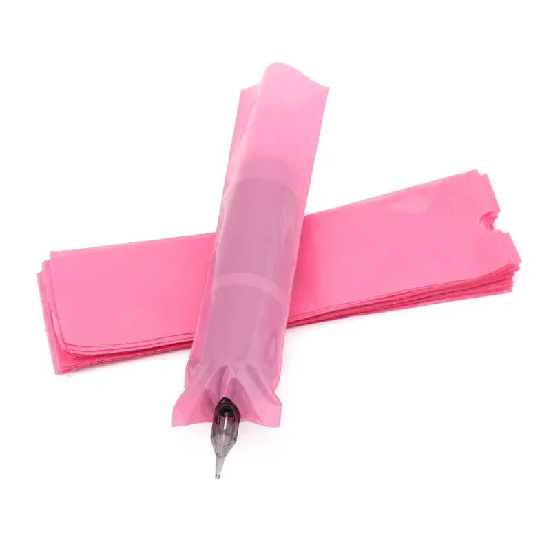 200pcs  Disposable Hygiene Tattoo Clip Cord Sleeve Bags Plastic Pink Black Blue Tatu Machine Pen Cord Sleeve Cover Pack