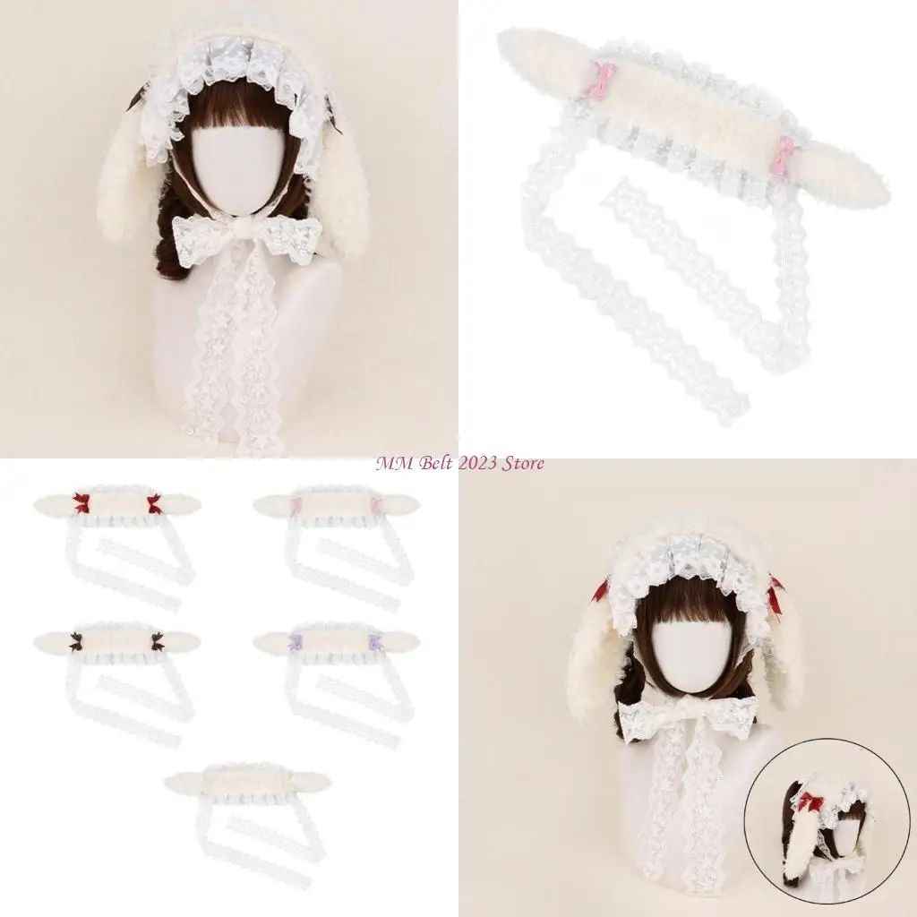 49me-スタイリッシュなウサギのヘアバンドかわいいヘッドバンドコスプレアニメかぶとシャーリングレース