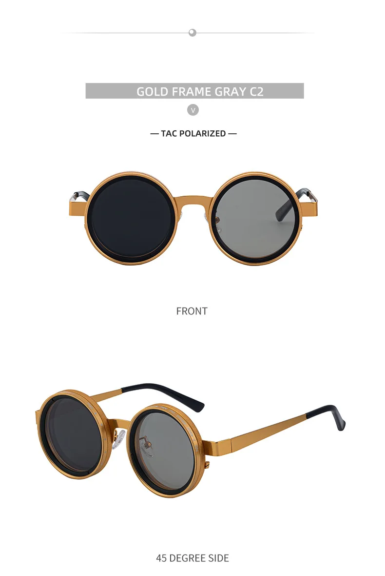 Polarisierte Runde Steampunk ND9 Verstellbare Dimm-Sonnenbrille für Herren 2026 Luxusmarke Punk Angeln Blendschutz Fahr-Sonnenbrille – Detail 18