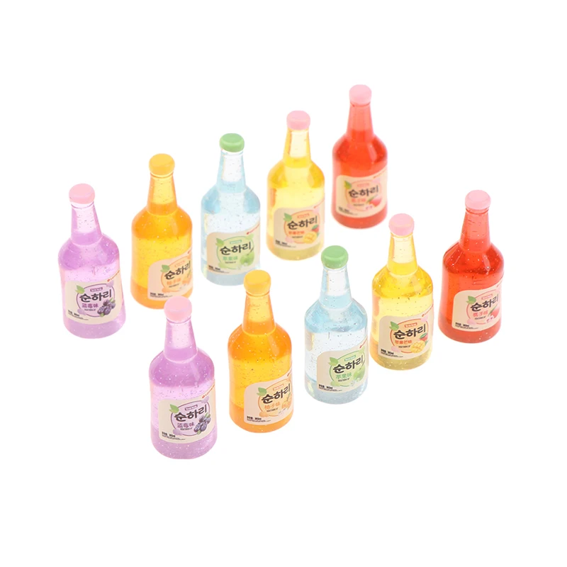 10Pcs 1:12 Dollhouse Miniature Resin Bottle Simulation Wine Bottle Model Doll House Accessories Kids Toys