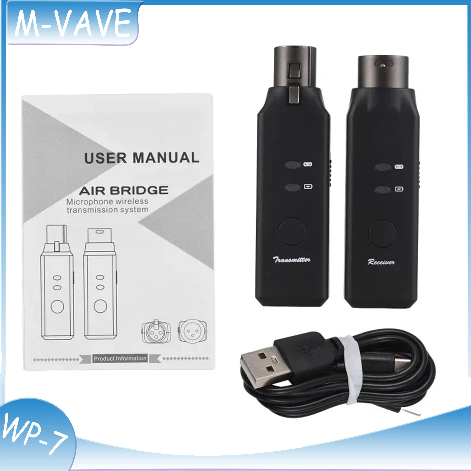 

WP-7 2,4G беспроводной микрофон Xlr передатчик приемник беспроводная микрофонная система для динамических микрофонов двухканальный