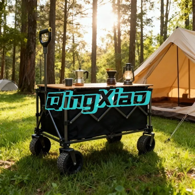 Electric Ride On Folding Camping Wagon Cart Portable Outdoor Picnic Trolley With Wheels For Shopping Moving Cargo Large