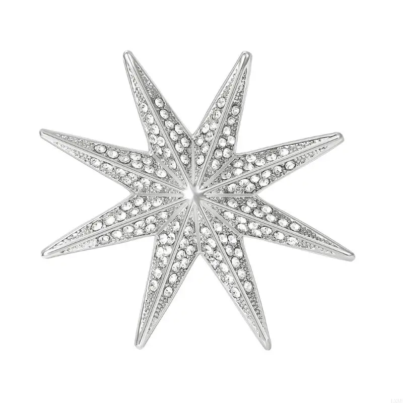 Fashionable Eight Point Brooch Pin with Secure Lock For Various Occasions Wear
