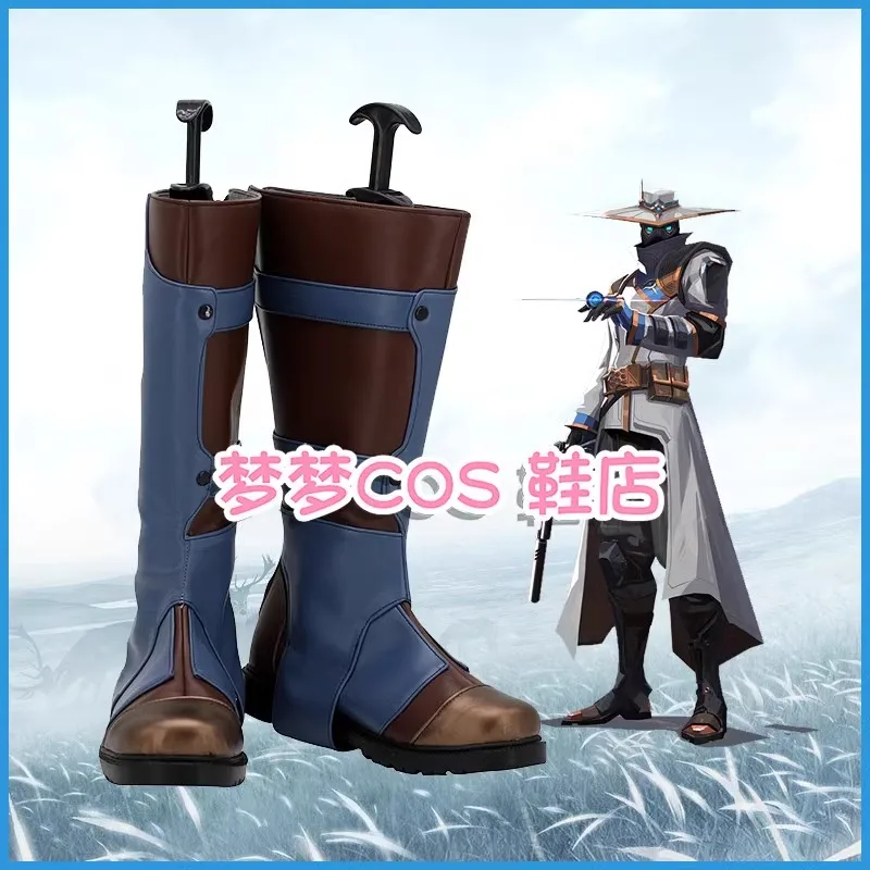 Games Valorant Cypher Cosplay Shoes Handmade Faux Leather Boots