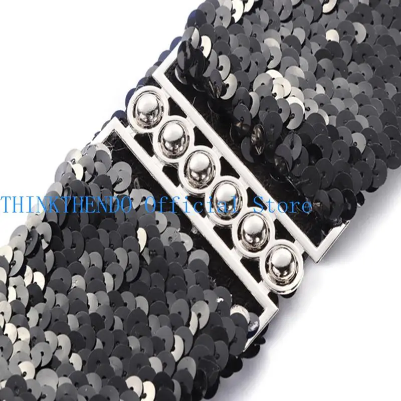 

39BB Nightclub Waist Belt Shinning Full Sequins Belt for Woman Jeans Formal Dress