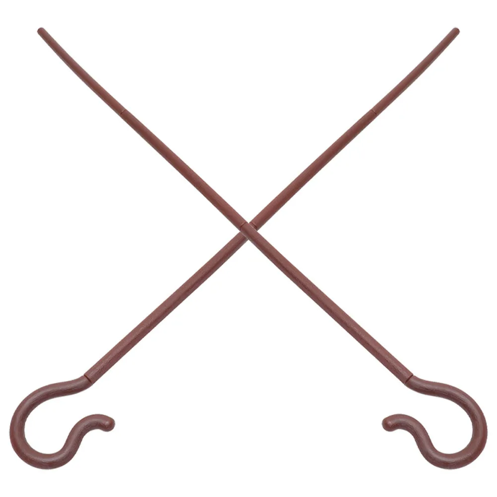 

2 pcs Plastic Shepherd Hook Cane Tall Staff For Halloween Cosplay Costume Accessory Stage Performance Prop Scepters Wand Party