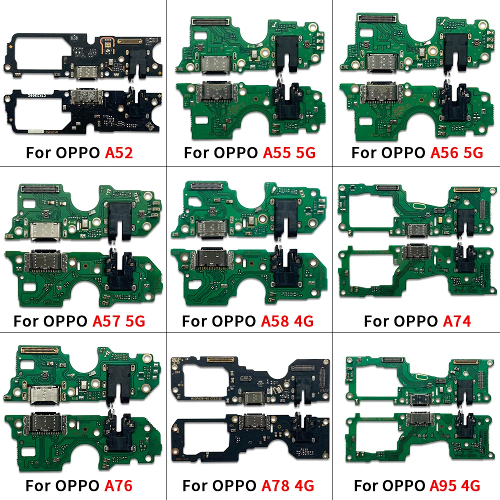 USB Charging Port Board Flex Cable Connector Parts For Oppo A52 A55 A93S A56 A57 A97 A58 A74 A76 A78 A95 4G Reno 6 Lite