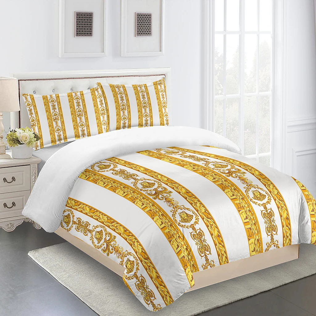 Imagem -03 - Etíope Stripes Bedding Conjunto para Crianças Capa de Edredão Cama Consolador Solteiro Twin Completo Queen Size 3d Juventude gi Preto e Dourado