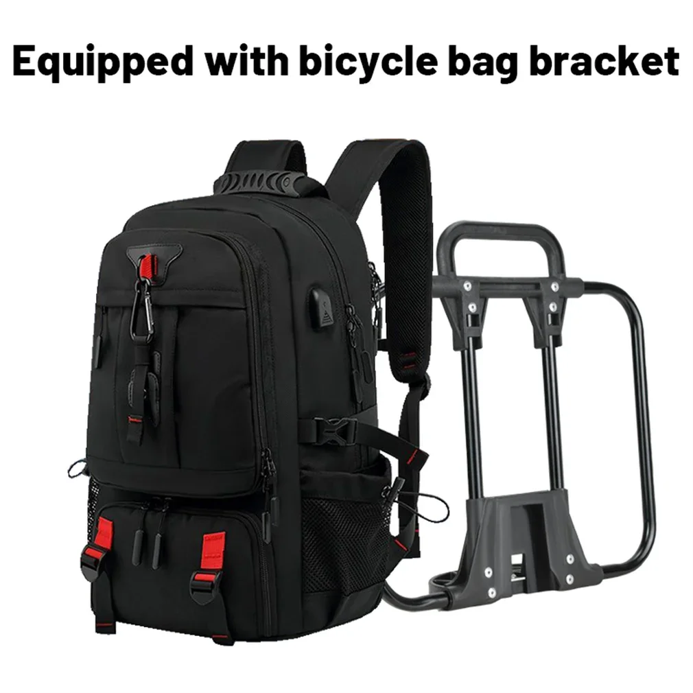 Folding Bicycle Usb Charging Travel Backpack For Brompton Bike Outdoor Sports Trekking With Shoe Packet Oxford Laptop Bag