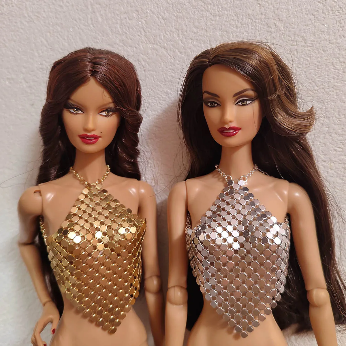 

1/6 супермодель, аксессуары для кукольной одежды, оригинальный дизайн, металлический корсет, жилет с блестками для куклы 30 см, повседневное платье Spice Girls