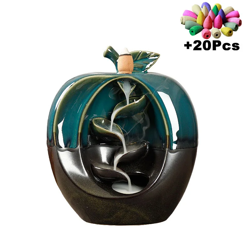 Gift Pear Shaped Backflow Incense Waterfall Aromatherapy Furnace Censer Holder Home Decor