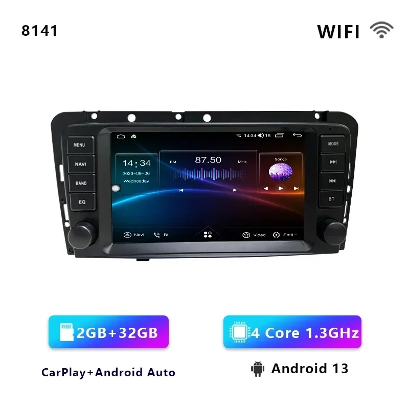 CHSTEK Autoradio Draadloze Carplay Multimedia Speler Voor VOLVO XC70 V70 S60 S40 V40 2005-2008 Android 13 Qualcomm navigatie GPS