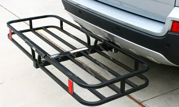 Basket Car Rear Rack Durable Trailer Rack Flip Storage Rear Rack Metal Trailer