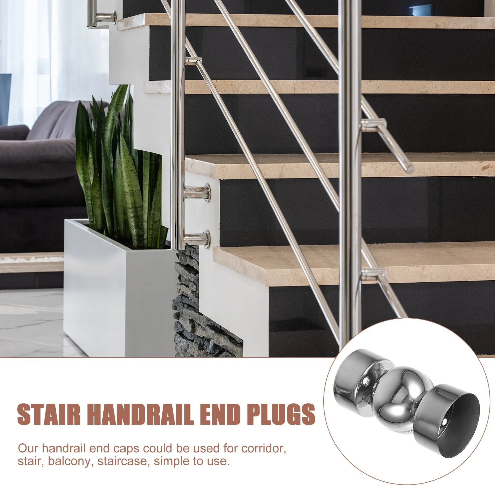 Handrail Connector Stainless Steel Stair Railing Tube Fitting Reliable Replacement Handrail Supplies Stair Railing Tube Fitting