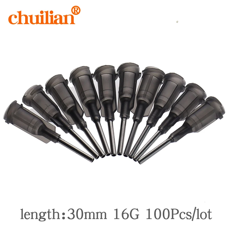 

100Pc/lot 16G length 30mm Precision passivated S.S. Dispense Tip with PP Safetylok hub, glue dispenser needles