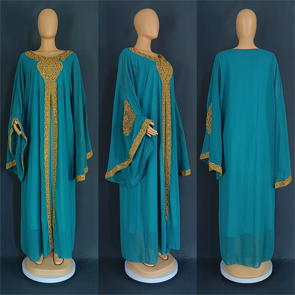 

Eid Mubarak Djellaba 2025 Ramadan Embroidery Abayas for Women Muslim Dress Dubai Turkish Kaftan African Dresses Dashiki Robe New