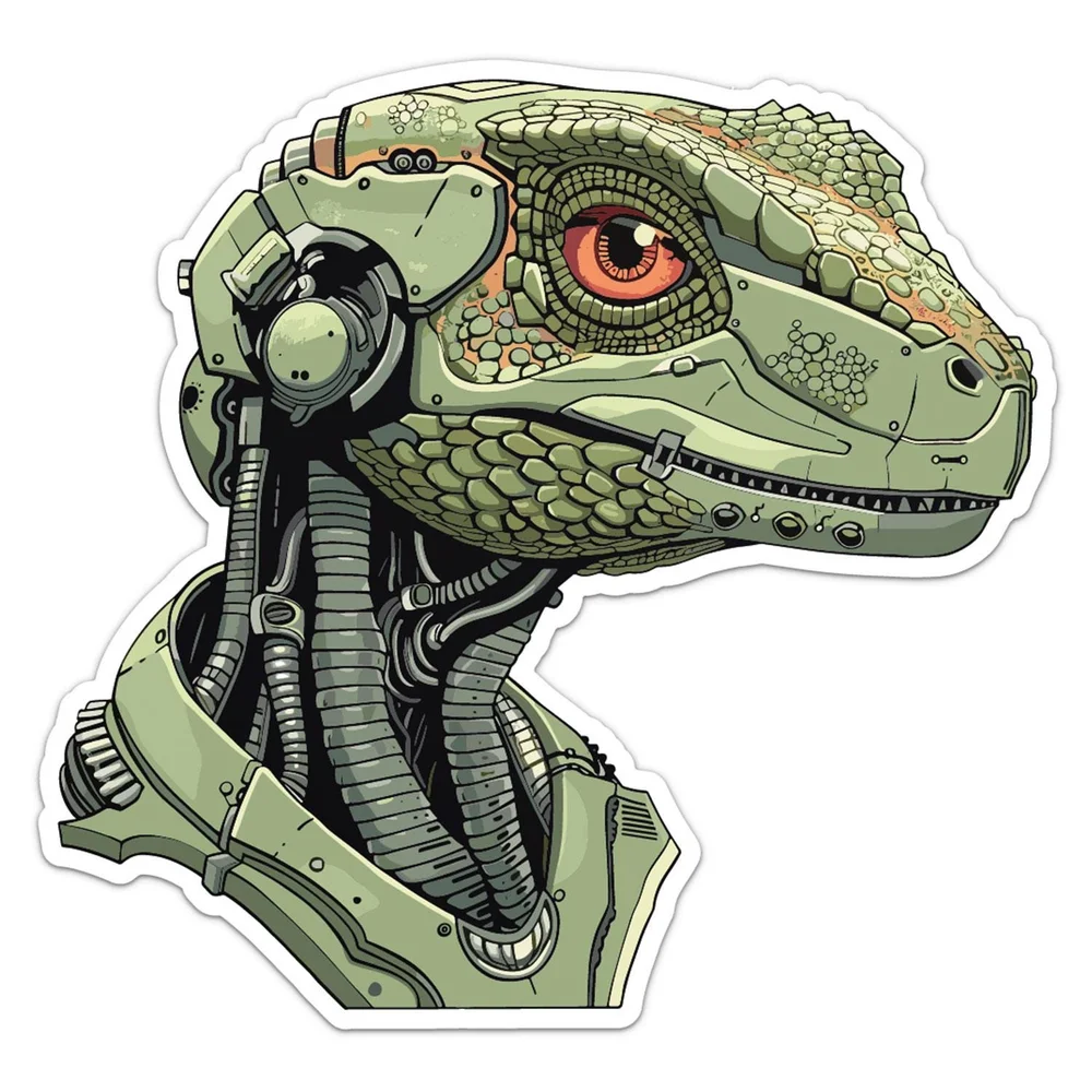 Biomechanical Lizard Animal Robot Vinyl Car Sticker Self Adhesive Decal for Car Window and Laptop Novelty Auto Decor