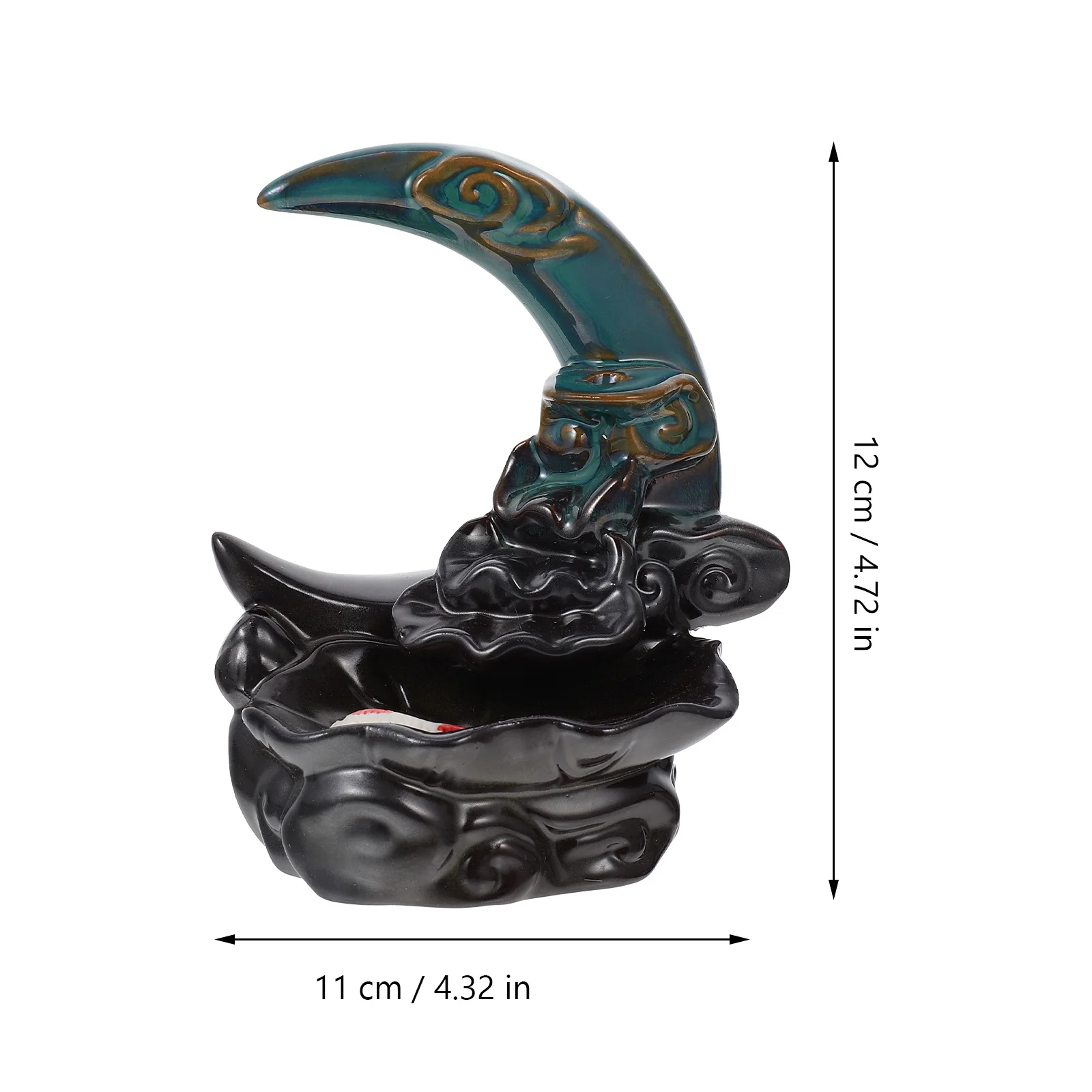 

1Pcs Moon Shaped Ceramic Incense Burner Aroma Therapy Tabletop Decorative Censer Holder Gift Incense Burner