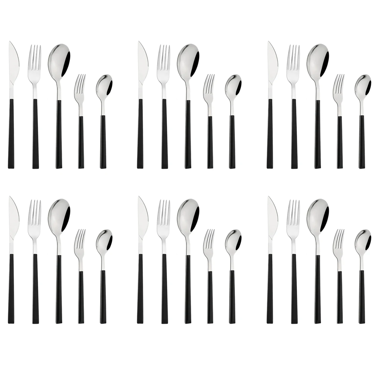 

Набор столовых приборов с искусственной деревянной ручкой, 16/20/24/30 шт.