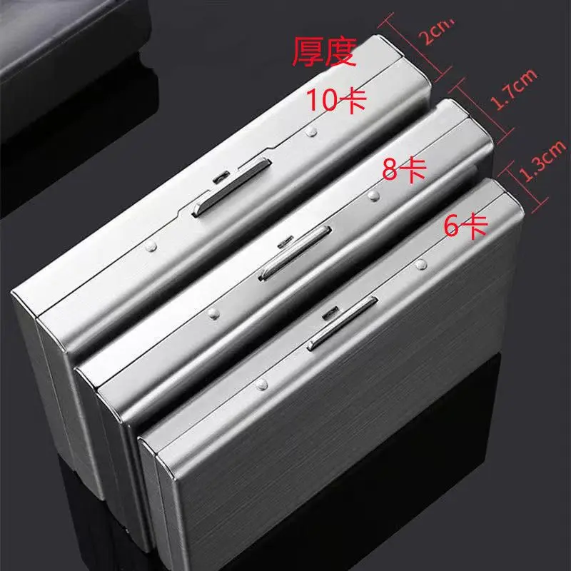 Men 1pc Card Holder RFID Blocking Aluminum Metal Slim Wallet Money Bag Anti-scan Credit Card Holder Thin Case Small Male Purses