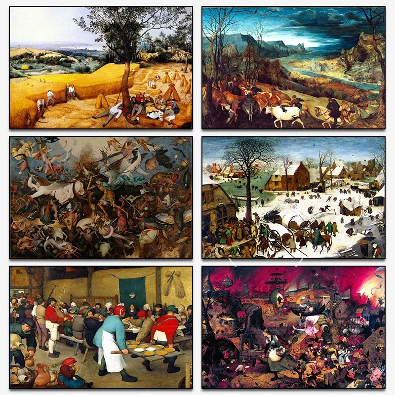Pieter Bruegel The Elder, obra de arte clásica Vintage, póster de ángeles rebeldes, pintura en lienzo, imagen artística de pared para decoración del hogar