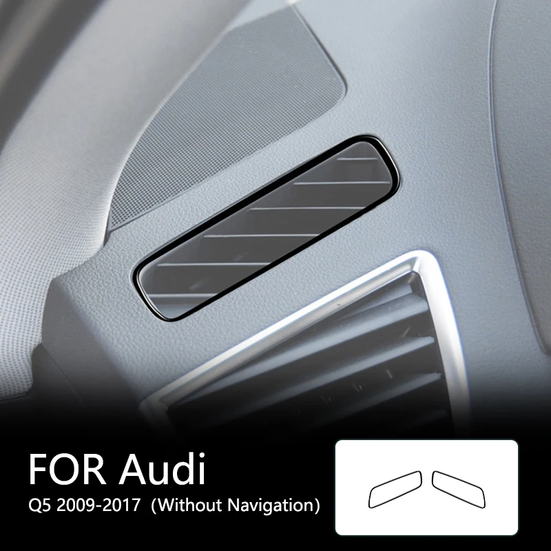 

Mist Eliminator Vents Brand New ABS Gloss Black Stickers For Audi Q5 2009-2017（Without Navigation）Car Interior Accessories