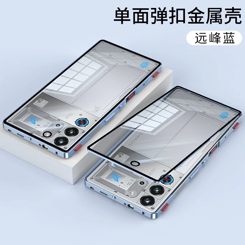 

Для Nubia Red Magic 10 9 pro plus серебряный чехол с металлической рамкой из закаленного стекла, пылезащитная сетка, красные чехлы для телефонов Magic10 pro NX789J