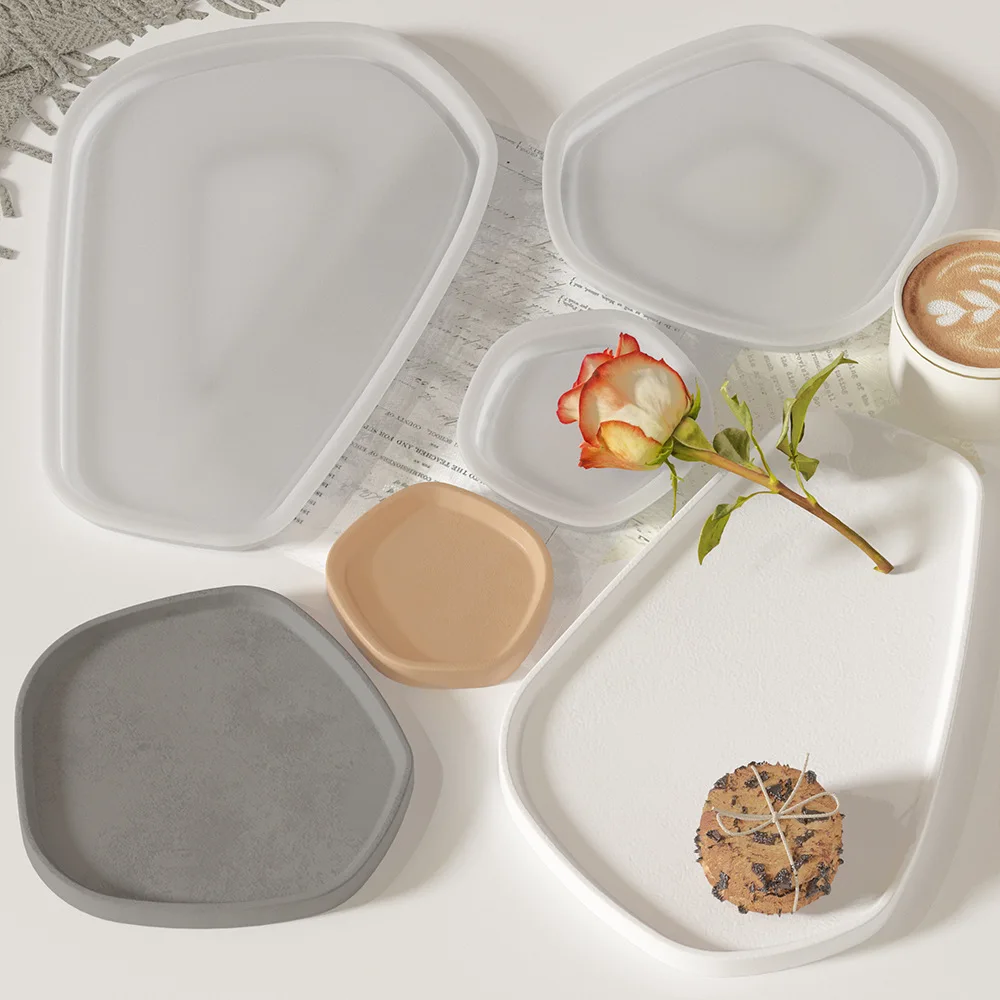 

3PCS Silicone Geometry Mold Set DIY Resin Casting Coaster Crystal Making Plaster Home Decor Tray Storage Box