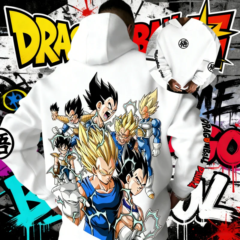 2026 Neuer Herbst/Winter Dragon Ball 40. Jubiläum Vegeta 100% Baumwolle Anime Hoodie Übergröße Lässige Streetwear Unisex Y2k