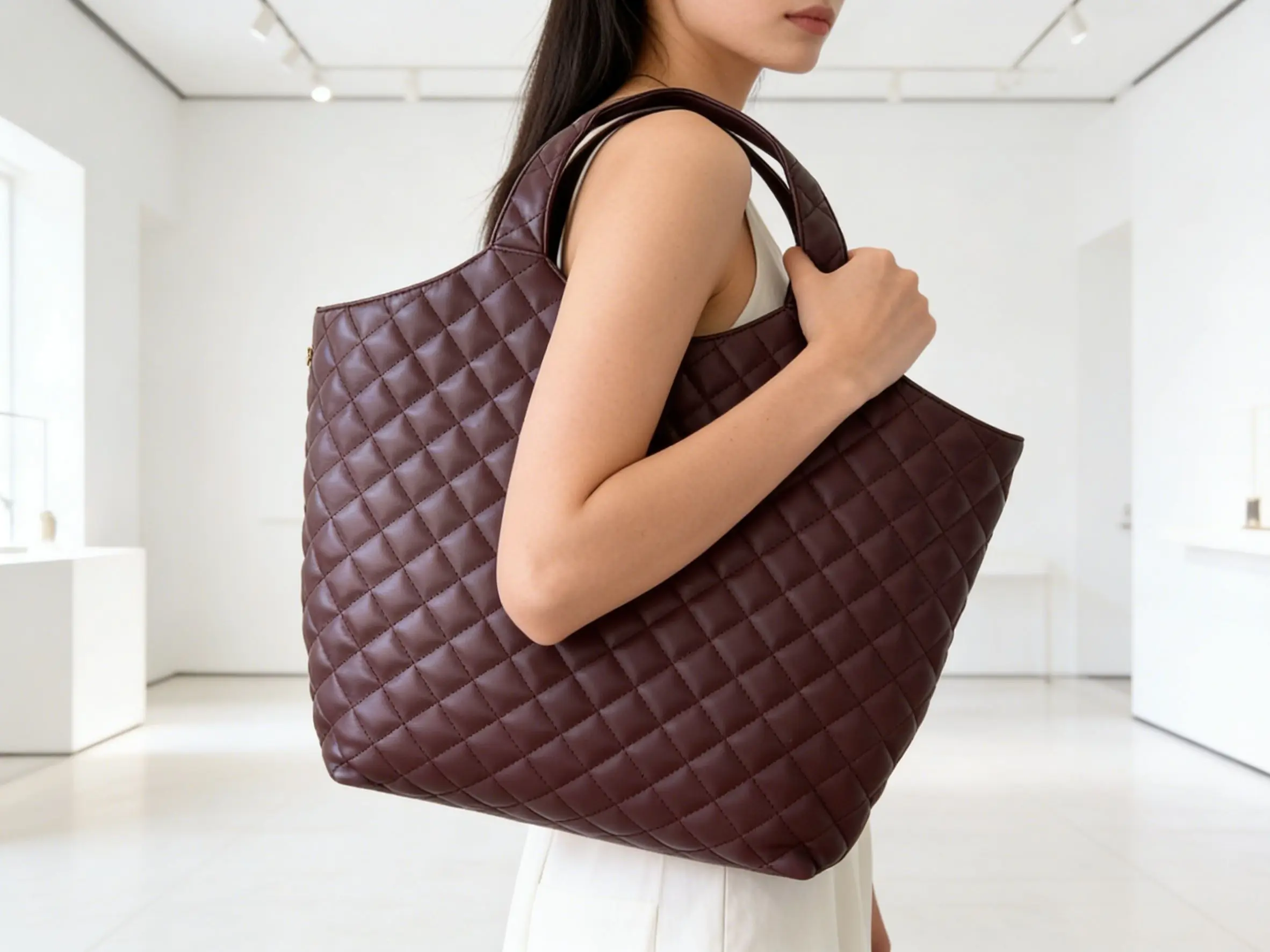 

Женские дизайнерские сумки класса люкс. Новая женская универсальная сумка через плечо большой вместимости. Ретро-сумка с ромбовидным узором.