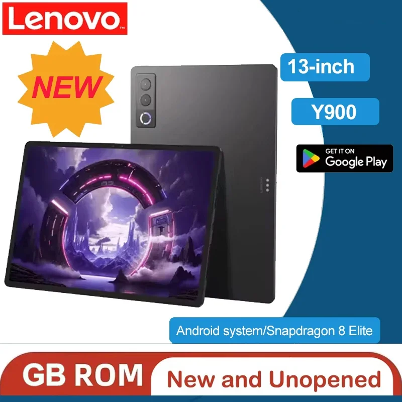 

Lenovo Legion Y900 13 Inch 144Hz High Refresh Rate Snapdragon 8 Gen 3 10200mAh Android 16 Gaming Tablet For Game Movie