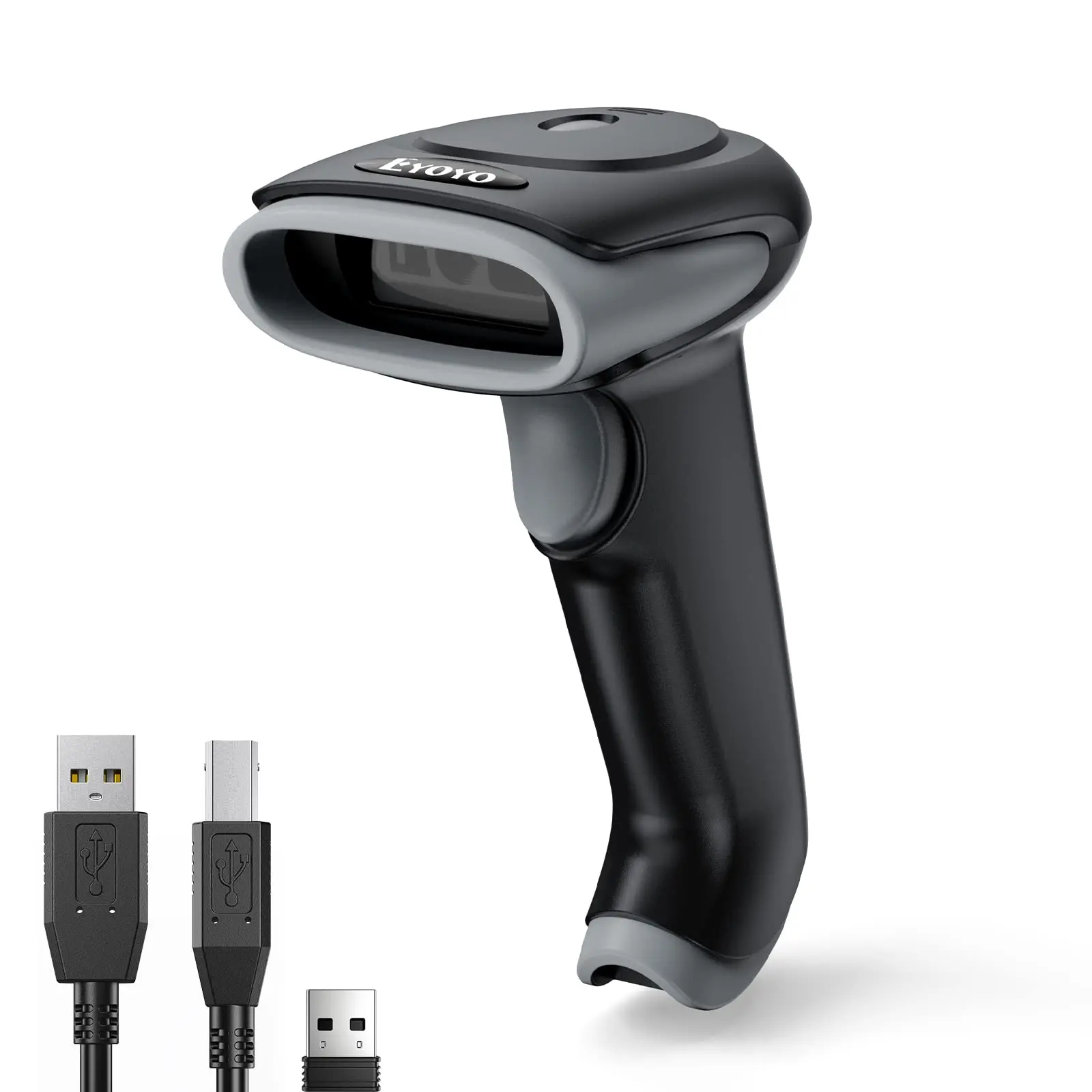 Eyoyo EY-034 2D-Bluetooth-Barcodescanner, kabellos, 2500 mAh, kabelloses Handgerät mit USB-Anschluss, QR- und Barcode-Lesegerät, für die Bestandsaufnahme in Bibliotheken und Lagern, kompatibel mit