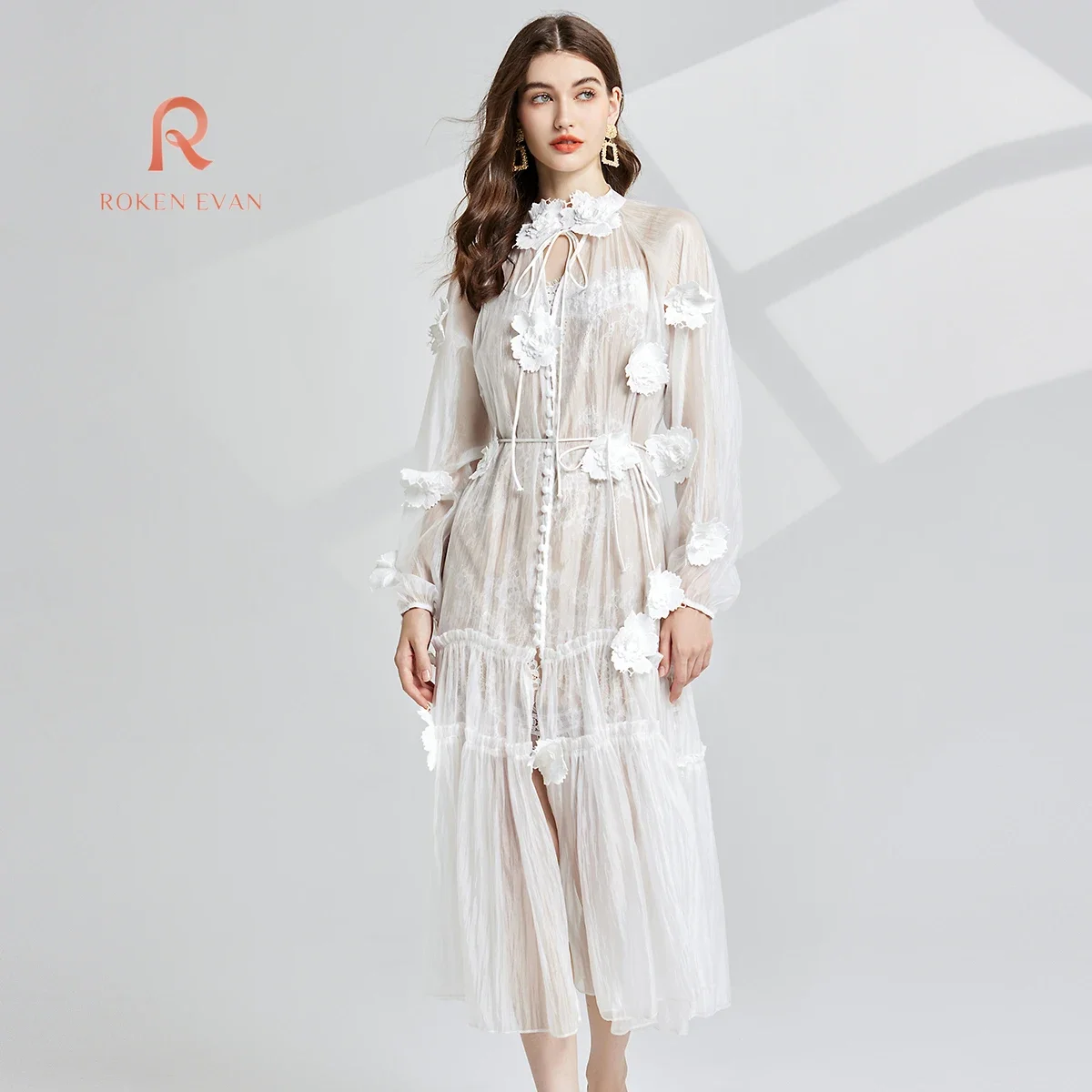 Roken Evan 2024 Muslim Solid Shoulder-Straps Dress Autumn Women Eid Ramadam Morocco Dubai Abaya Kaftan Islam Elegant Dresse