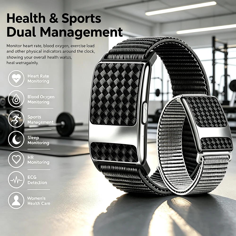 2026 GPS Sports Track Screenless Bracelet ECG+HRV SpO2 Multi-Sport Modes Sleep Monitoring Heart Rate Smart Bracelet Men Women