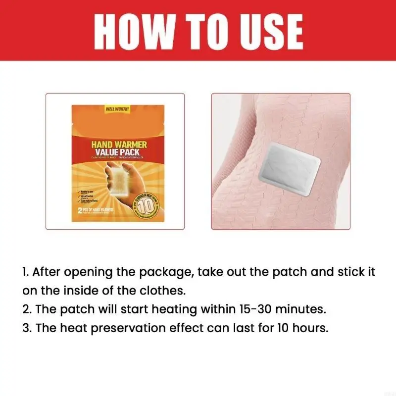 

40Count Hand Heat Pad Safe and Reliability for Age Groups in Cold Season B95B