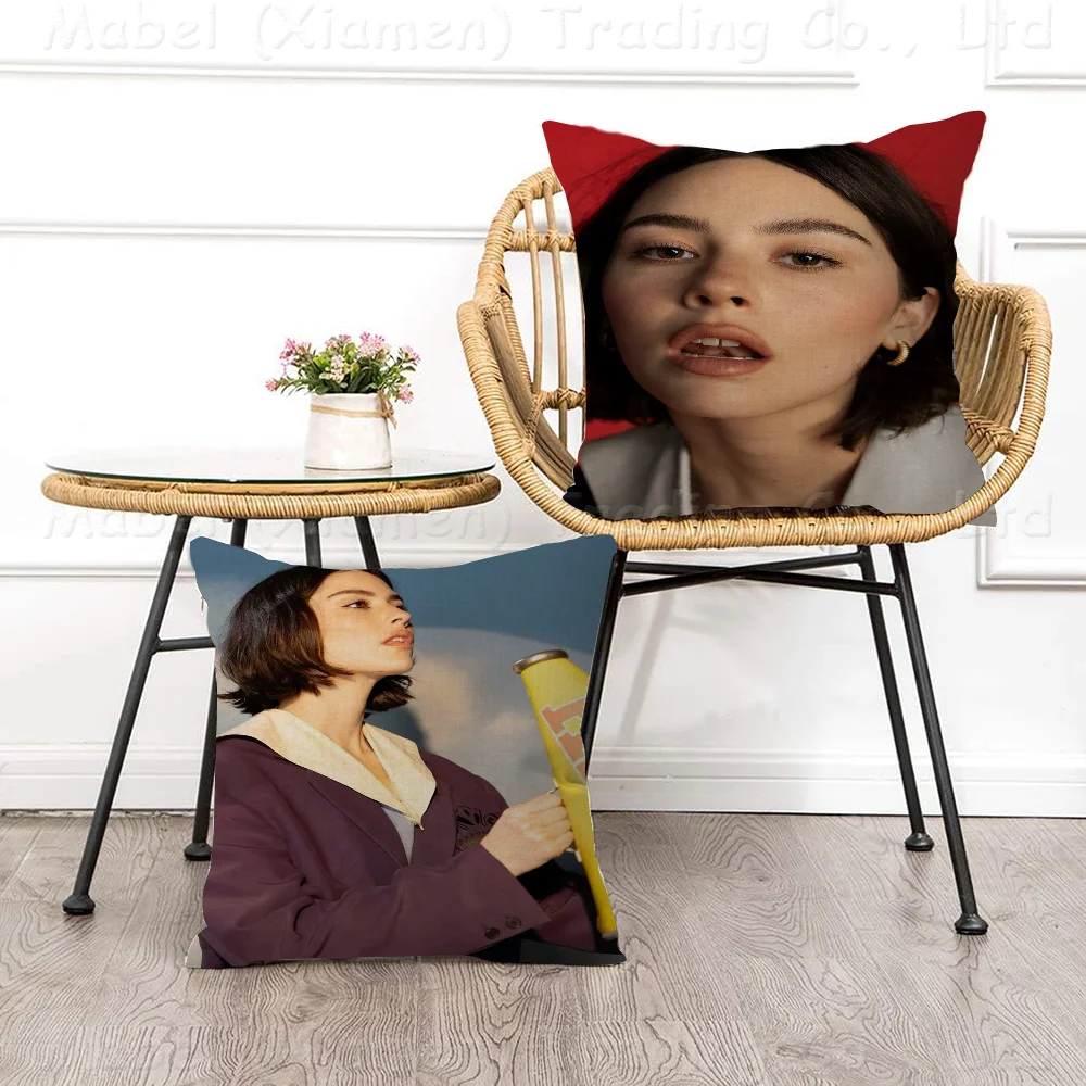 Gracie Abrams Hot Singer Pillow Covers Cartoon Sofa Decorative Home Double-sided Printing Short Plush Cute Cushion Cover