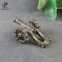 Antique Copper Fusiform Culverins Cannon Statue Desktop Ornament Artillery Figurine Incense Holder Home Decor Crafts Accessories