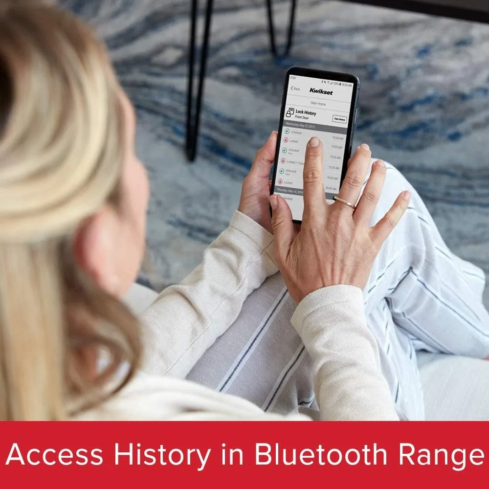 99420-001 Aura Bluetooth Programmable Keypad Door Lock Deadbolt Featuring SmartKey Security, Satin Nickel