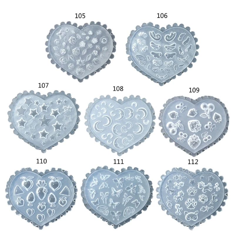 8 Stijlen 3d Vlinder Embossing Nail Art Siliconen Mal Diy Ster Bloem Hoek Patroon Nail Art Combinatie Decoratieve Mal