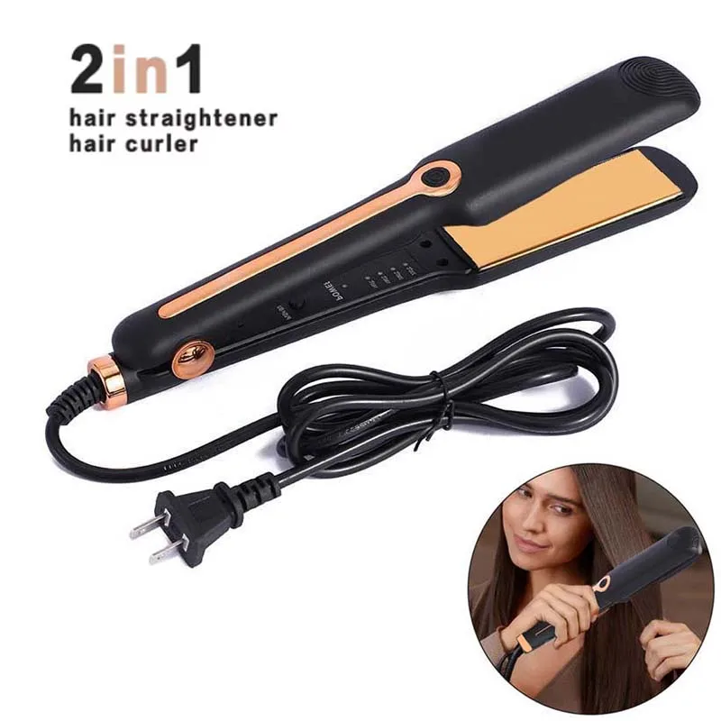 

Professional Flat Iorn Straightener And Curler 2 In 1 Ceramic High Heat Flat Irons Hair Straightener Salon Hair Styler Tools