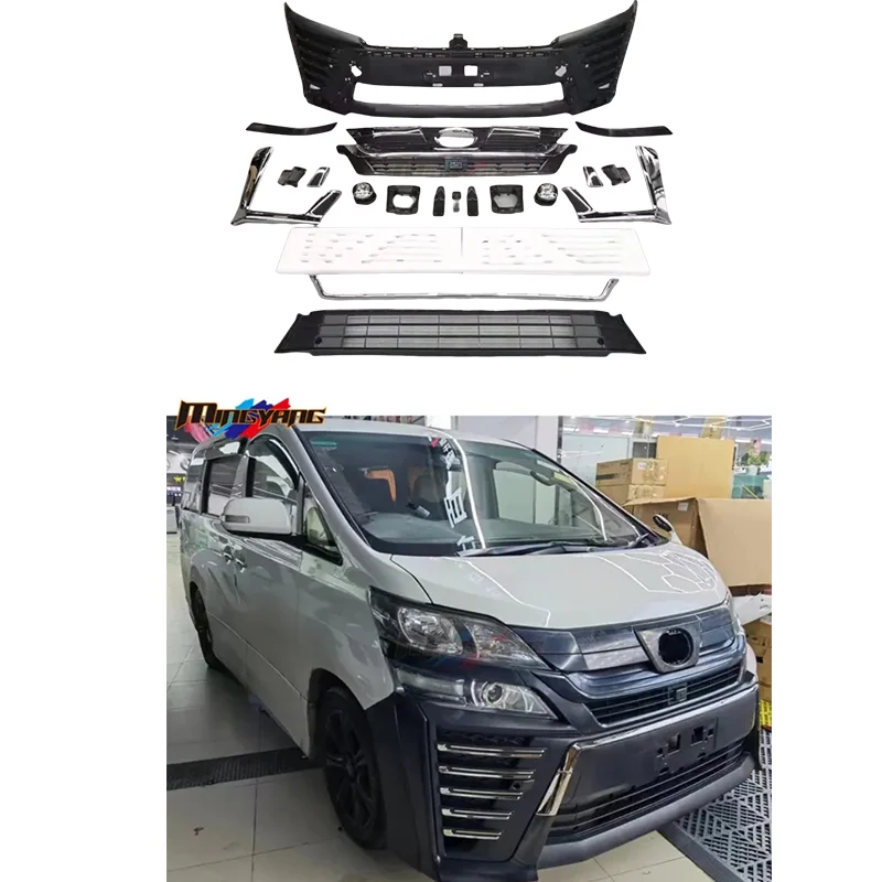 

Modification New Arrival 100% FITMENT Vellfire 2008 to 2018 ALPHARD BODY KIT PP MATERIAL Car Bumpers for Vellfire 20 2