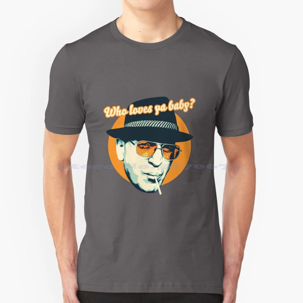 Kojak-Who Loves Ya Baby's Kojak 70S TV Show Retro T Shirt, 100% Algodão Tee, Kojak Kojack Who Loves Ya Baby Lollipop, 70S TV Show