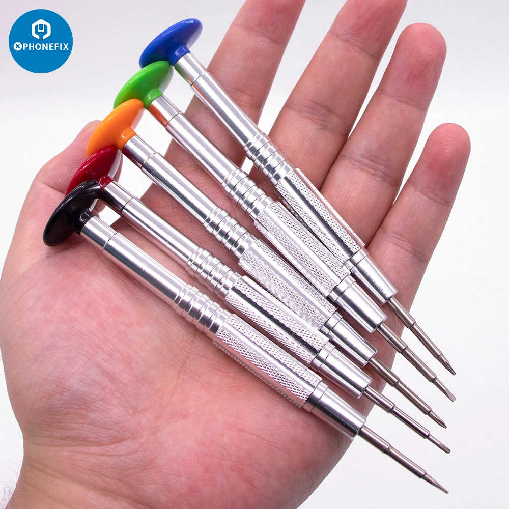 5pcs Set Mobile Phone Opening Screwdriver for iPhone iPad Repair Phillips 0.6Y T2 0.8Pentagram Aluminum Screwdriver Repair Tool