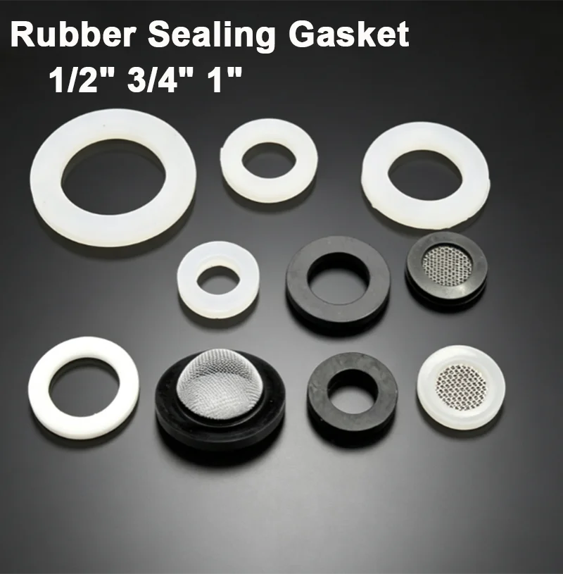 10‑100Pc Rubber Silicone Washer With Stainless Steel Filter Mesh1/2