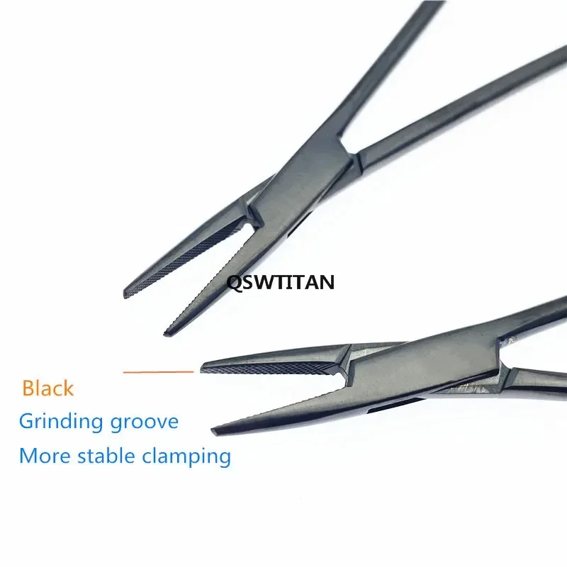 Titanium Ophthalmic Needle Holder Ophthalmic Surgical Instrument Ring Handle with Ratchet Lock Double Eyelid Tool