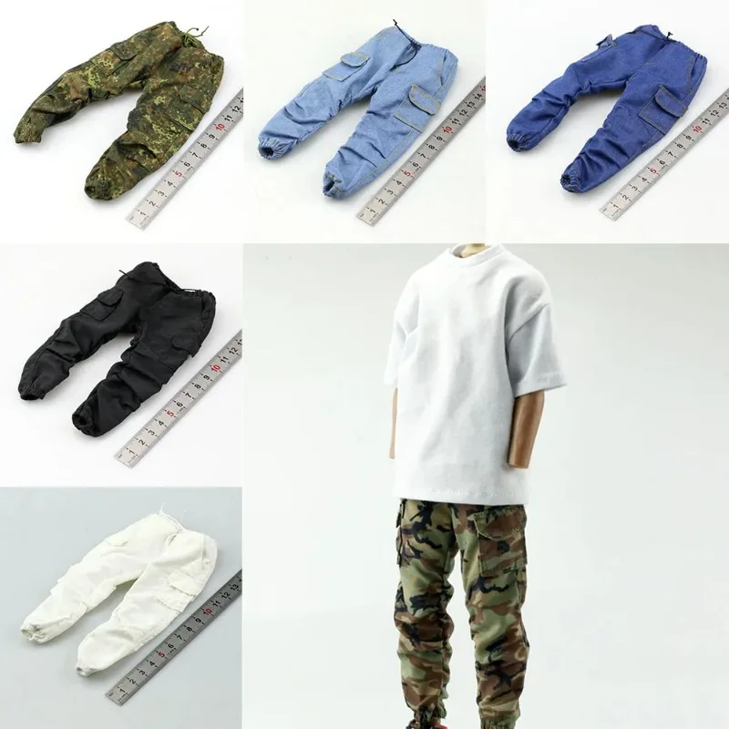 

CC005 1/6 Scale Male Soldier Cargo Jeans Sneakers Casual Loose Hip Pop Trousers Model for 12Inch Action Figure Body Dolls Props